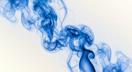 Abstract Blue Smoke Swirls Wispy Vapor Texture Artistic Design Element