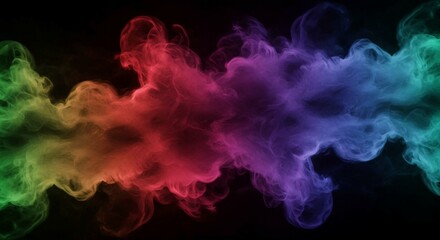 Abstract Colorful Smoke Clouds Vivid Rainbow Hues Swirling Vapor Artistic Design Element
