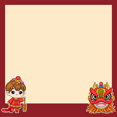 Fototapeta premium Simple red Chinese frame for various festival occasions
