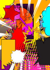 Cartoon Background, comic book Entertainment backdrop. Retro vector comics pop art design.