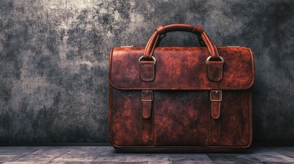 A structured Mocha Mousse brown laptop bag positioned stylishly against a sleek, modern background.
