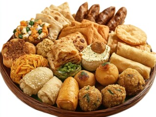 An array of Indian dishes and snacks, offering variety and deliciousness for a complete meal or party platter.