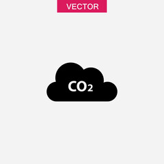 Co2, ecology, cloud icon. vector flat black simple trendy style illustration for web and app..eps