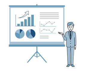 プレゼンする男性