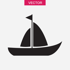 Boat vector icon, ship or yacht icon trendy style illustration for web and app.eps