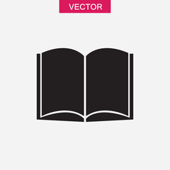 Books, open book icon, vector flat black simple trendy style illustration for web and app..eps