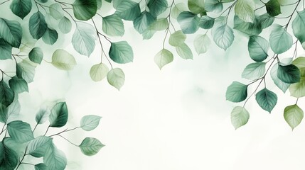 Light and verdant branches and leaves