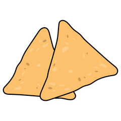 Junk Food Cartoon Illustration on White Background. Isolated Vector Clipart.