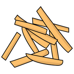 Junk Food Cartoon Illustration on White Background. Isolated Vector Clipart.