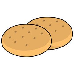 Junk Food Cartoon Illustration on White Background. Isolated Vector Clipart.