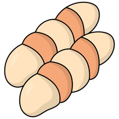 Junk Food Cartoon Illustration on White Background. Isolated Vector Clipart.