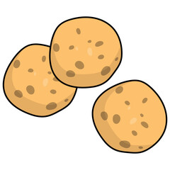 Junk Food Cartoon Illustration on White Background. Isolated Vector Clipart.