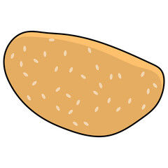 Junk Food Cartoon Illustration on White Background. Isolated Vector Clipart.