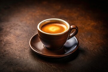 Fototapeta premium Minimalist photography showcases elegant crema and dramatic lighting on espresso art.