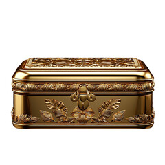 Golden metal jewelry box png
