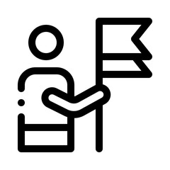 People Holding Flags line icon