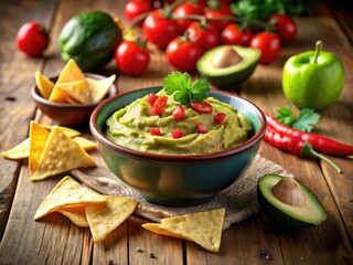 Perfect guacamole: Blend avocados, lime juice, cilantro, red onion, and spices. Serve with your favorite tortilla chips.
