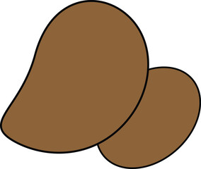 Nut icon in a clean and simple style, representing healthy snacks, super foods, or nutrition themes with transparent background.