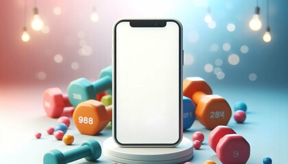 Social media mobile app page template with fitness concept.