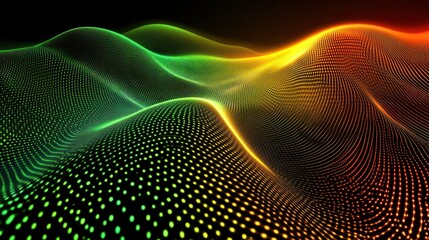 Abstract digital landscape with waves and gradients