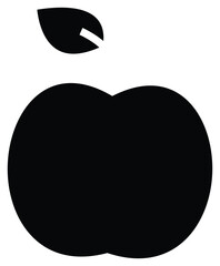 Simple apple outline icon showcasing a healthy and fresh fruit, ideal for nutrition, food, or organic themes with transparent background.
