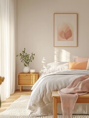 Serene Bedroom Decor Featuring Neutral Tones And Natural Light