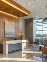 Modern Office Reception Area Design With Natural Light