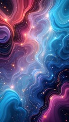 Obraz premium Abstract Cosmic Swirls of Blue Purple and Gold