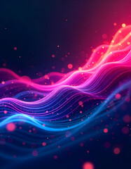 Abstract neon lines glowing background. Generative AI 