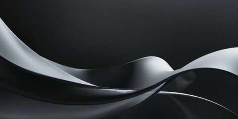 A sleek and sophisticated minimalist scene on jet-black backdrop, Sparse intersecting lines and soft curves, Contemporary minimalist style