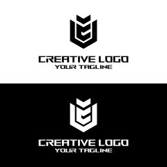 creative letter logo eu design vector