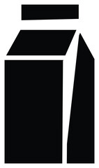 Milk carton outline icon, ideal for representing dairy products, calcium-rich nutrition, or breakfast essentials with transparent background.
