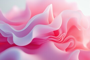 Obraz premium Magenta ink plumes forming soft, flowing shapes in a clear liquid, creating a dreamy aesthetic.