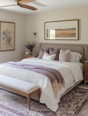Serene Master Bedroom Design Featuring Neutral Tones and Textured Textiles