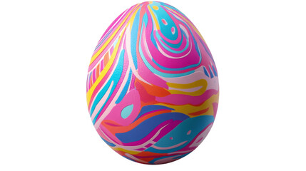 Colorful easter egg rotating on transparent background