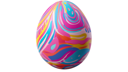 Colorful easter egg rotating on transparent background