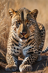 Fototapeta premium A Leopard towards the camera