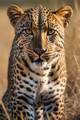 Fototapeta premium A Leopard towards the camera