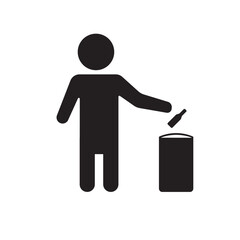 people throwing garbage icon vector element design