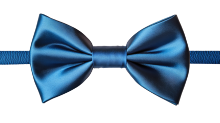 Elegant blue bow tie with transparent background, perfect for formal occasions