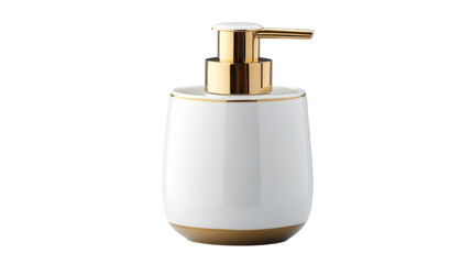 Obraz premium White and gold soap dispenser on transparent background