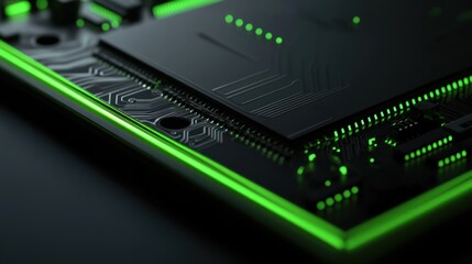 Futuristic Circuit Board Close-up