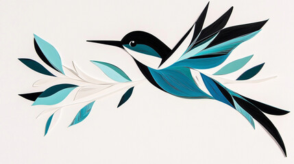 Minimalist Paper Quilling Art Featuring Clean Lines, Simple Shapes, and Elegant Color Palette, Ideal for Modern Home Decor