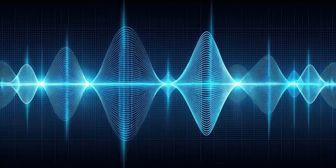 Fototapeta premium Digital waveform with wireframe mixer , wave pattern