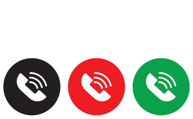 Vector Phone Call Icon Set. Answer And Decline Call Phone Button.