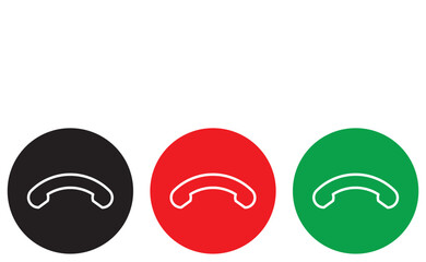 Vector Phone Call Icon Set. Answer And Decline Call Phone Button.