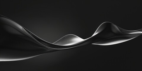 A sleek minimalist aesthetic on a deep black background, Centralized faint intersecting lines and soft curves, Contemporary minimalist style