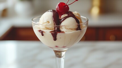 Kitchen Sundae Ice cream, chocolate, cherry, dessert, marble
