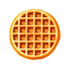 Golden Waffle Delight: A perfectly golden-brown waffle, showcasing its crisp texture and inviting squares, ready to be enjoyed. 