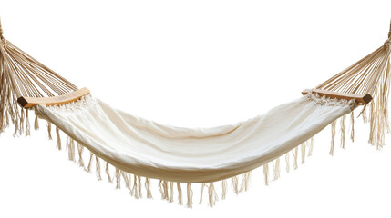 Empty white hammock hanging with transparent background
